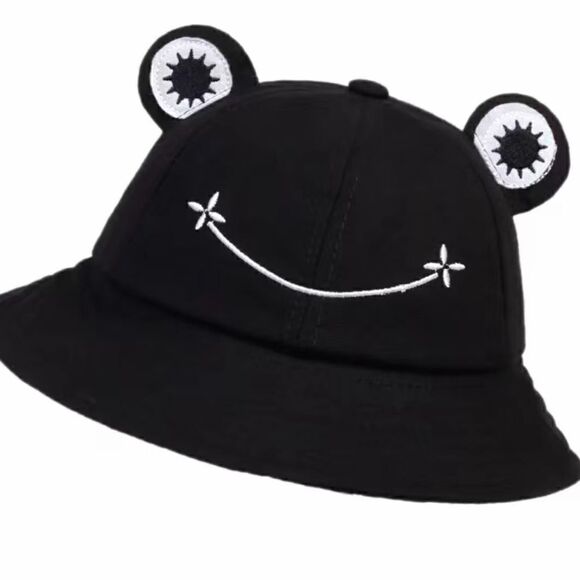 ADORABLE frog bucket hat I have pink and black one. Fits most all sizes. - Picture 1 of 9